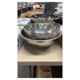 GROUP OF STAINLESS  STEEL BOWLS