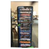 DVD TOWER W/ VARIOUS BLUE RAY & DVD  MOVIES