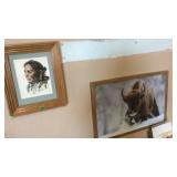 BISON && NATIVE AMERICAN PRINT