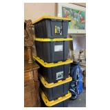 5 BLACK & YELLOW STORAGE TOTES