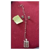 SILVER TONE PENDANT, NECKLACE & EARRINGS