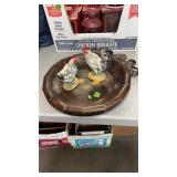 2 CHICKENS & ROOSTER WALL HANGING