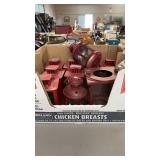 GROUP OF 10 RED CANDLE LANTERNS