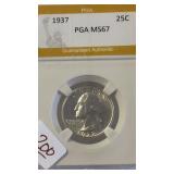 1937 PGA MS67 SILVER QUARTER