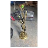 BRASS FIREPLACE TOOL SET