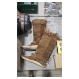 LEATHER MOCCASIN BOOTS