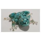 TURQUOISE COLOR FROG ART