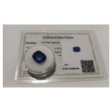 SAPPHIRE COLOR CUSHION SOLITARE W/ CERT