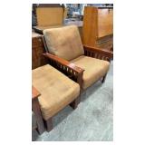ARTS & CRAFTS  STYLE CHAIR & OTTOMAN