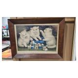 CURRIER & IVES VTG  'MY THREE WHITE KITTIES'