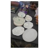 MILK & CLEAR GLASS LUNCHEON VTG ASSORTMENT