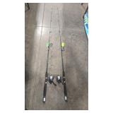2 LIQUID STIX FISHING POLES AND REELS