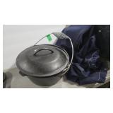 LODGE CAST IRON DUTCH OVEN AND SMALLER POT