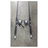 2- LIQUID STIX FISHING POLES AND REELS