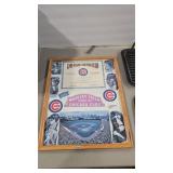 CHICAGO CUBS MLB FRAMED 'DIE HARD FAN CLUB' CERTIF
