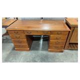 ETHAN ALLEN DESK GLASS TOP & KEY