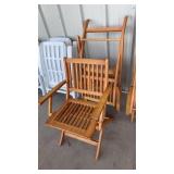 2 WOOD FOLDING PATIO CHAIRS