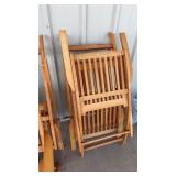 2 WOOD FOLDING PATIO CHAIRS
