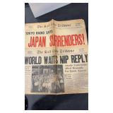 SALT LAKE TRIBUNE  WWII 'JAPAN SURRENDERS'  NEWS