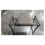 FOLDING WICKER PATIO BENCH