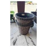 2 WHICKER STYLE PLANTERS