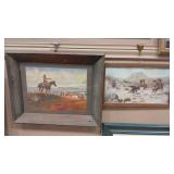 C.M. RUSSELL & HIS FRIENDS FRAMED PRINT & ROPING