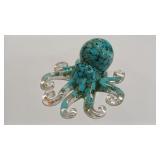 TURQUOISE COLOR OCTOPUS ART