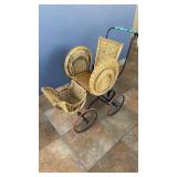 WICKER ANTQ PERAMBULATOR