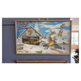FRAMED MAIL POUCH TOBACCO ADVERTISEMENT