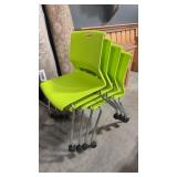 4 - ROLLING PLASTIC ACCENT CHAIRS