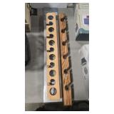 2 WOODEN FISHING ROD HOLDER RACKS