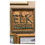ELK MOUNTAIN AMBER ALE WOOD CARVED PLAQUE '94