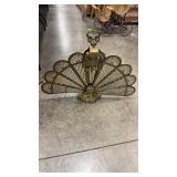 BRASS ANTQ FOLDING FIREPLACE SCREEN
