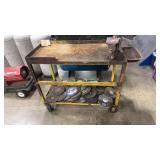 METAL ROLLIONG UTILITY TABLE WITH VISE AND GRINDIN