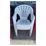 4 PLASTIC STACKING CHAIRS