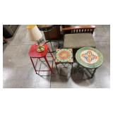 MONTEREY CERAMIC ACCENT TABLES  METAL STOOL &
