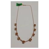 925 CITRINE COLOR &ROSE GOLD PLATED NECKLACE