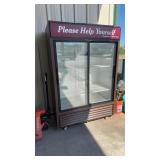 TRUE 2-DOOR SLIDING GLASS REFRIGERATOR
