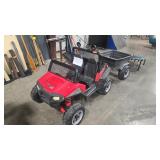 KIDS MINI ELECTRIC RZR WITH TRAILER