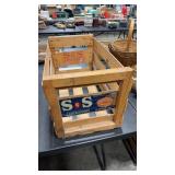 S&S VTG CANTALOPE WOOD CRATE