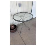 GLASS ROUND TOP PATIO TABLE