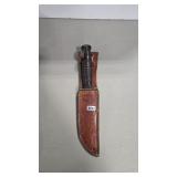 KA-BAR USA KNIFE WITH LEATHER SHEATH
