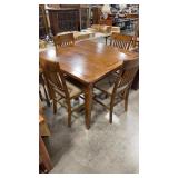 FARMHOUSE COUNTER HEIGHT TABLE & 4 UPHOLSTERED