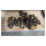 GROUP OF ASSORTED CHAINS WITH HOOKS