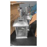 2 GALVANIZED METAL CANDLE LANTERNS