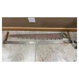 ANTIQUE KUT-WELL 2 MAN SAW AND 54' SAW