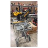 DEWALT 12' MITER SAW ON RIDGID ADJ STAND