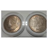 2 - 1896 MORGAN DOLLARS - TONED