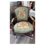 NEEDLE POINT ARM CHAIR