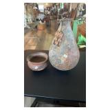 NATIVE AMERICAN POTTERY JUG (HAS BEEN REPAIRED) &